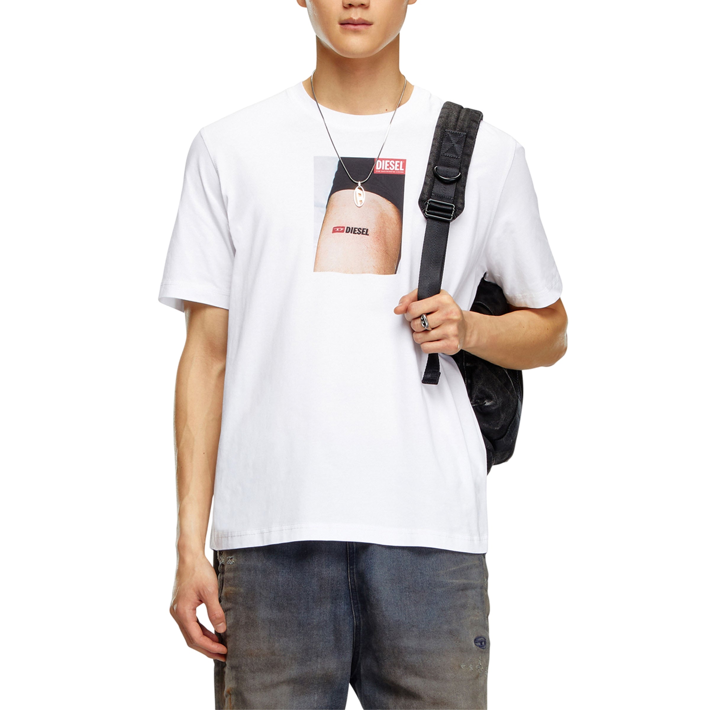 Diesel T-Shirt T-Adjust Logo White